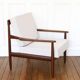 Scandinavian armchair in teak - Fabric, foams & straps: new