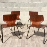 Set of 6 vintage sled chairs