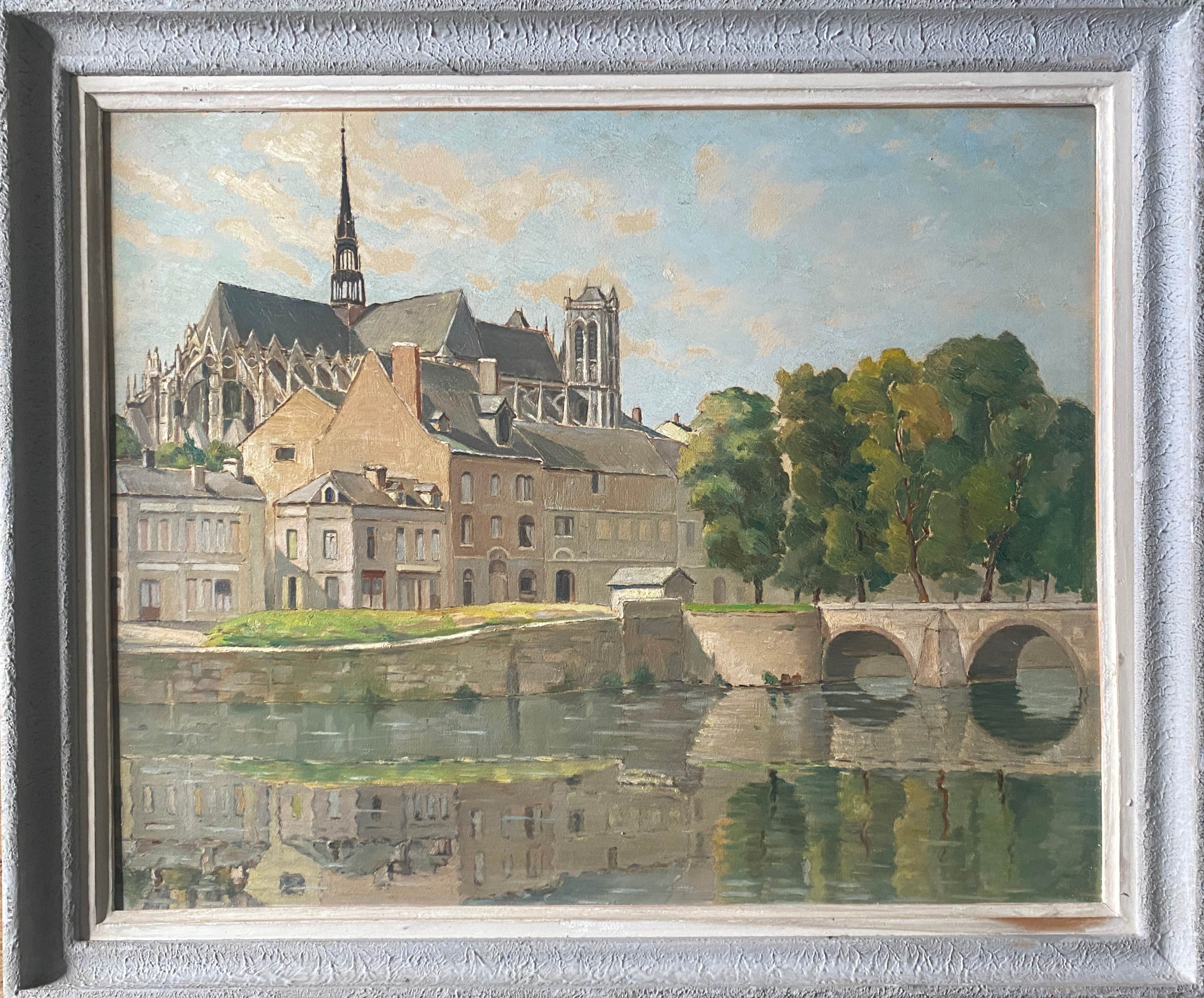 HSP painting "Amiens Cathedral from the bridge of the Cange" (Somme)