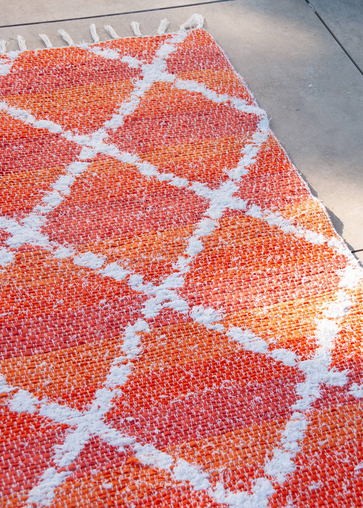 Recycled cotton handcrafted rug - Reversible