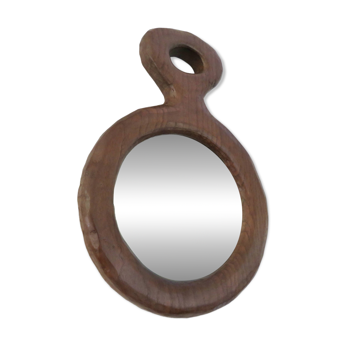 Solid wood mirror carved with a chisel, free form, 1960s.