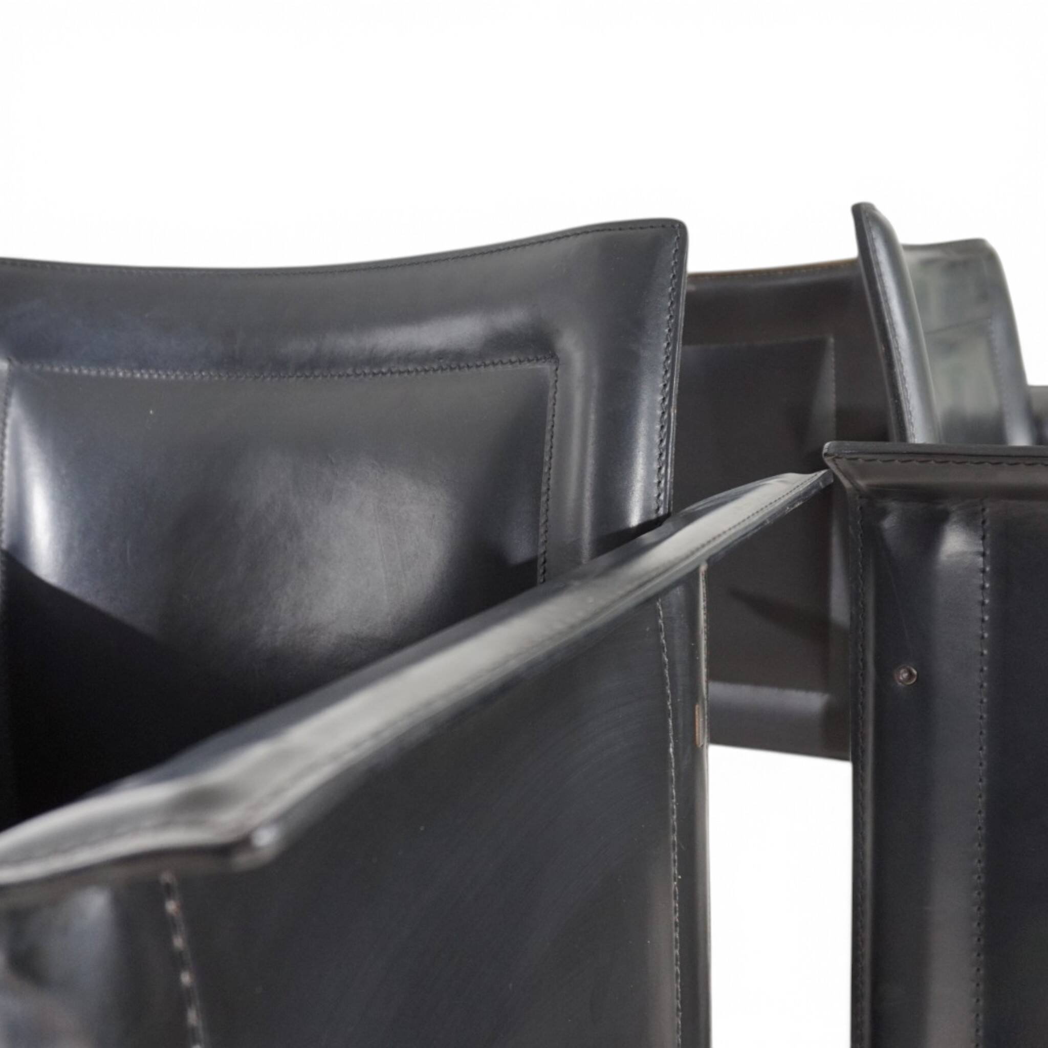 Arrben Solaria leather dining chairs, set of 4 by Tito Agnoli, 1970