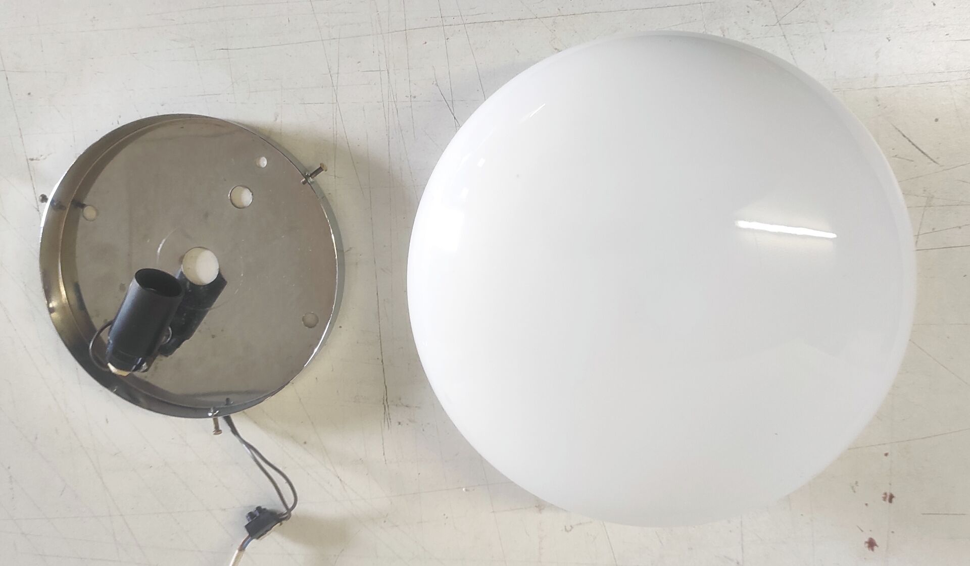 Ceiling light or opaline globe wall light - mid 20th century.