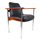 Leather armchair by Sven Ivar Dysthe for Dokka Møbler, 1960