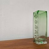 Brutalist glass block vase from the mid-century space age, 1960s