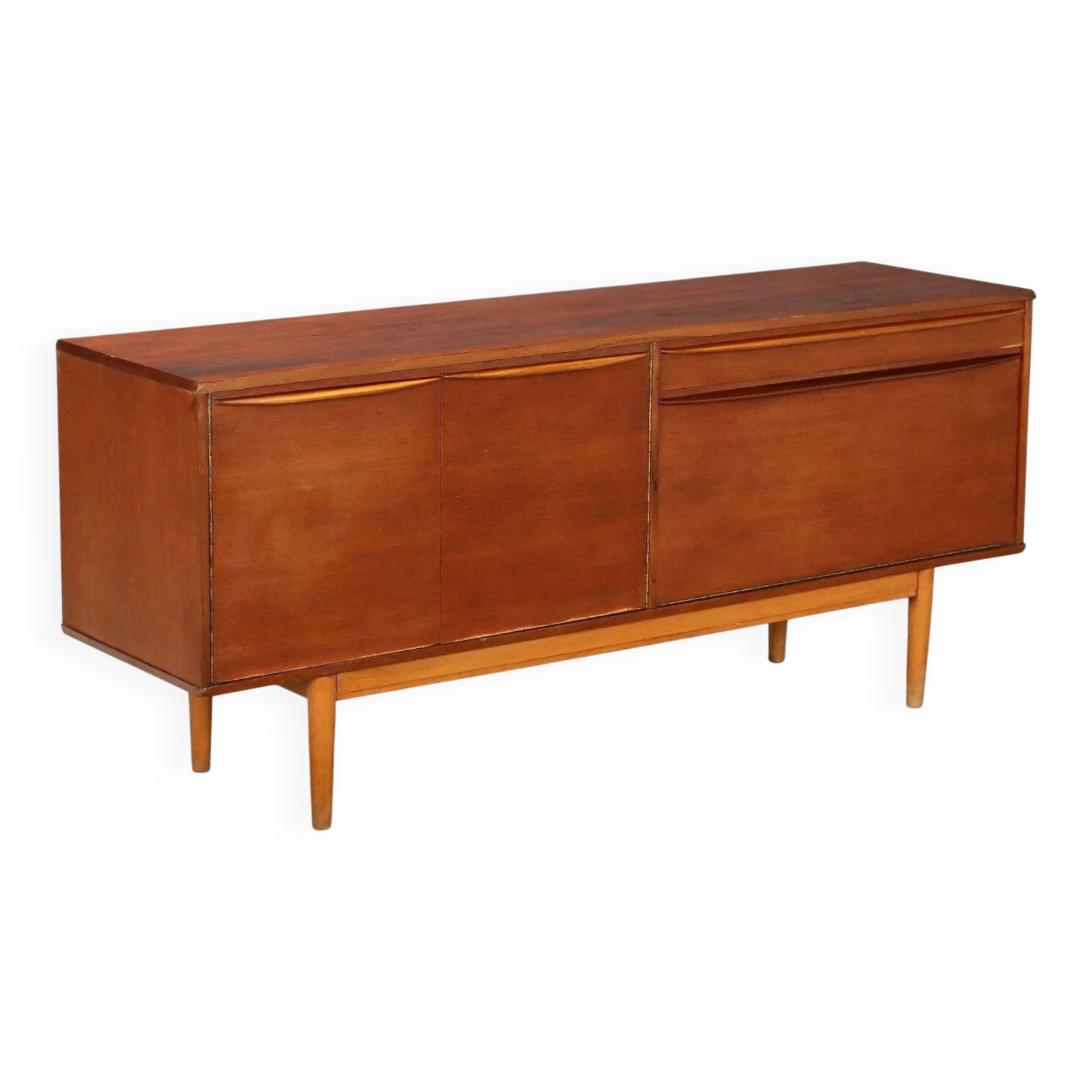 Vintage enfilade in teak veneer, Northern European design, 1960s.