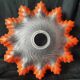 Art Deco / Corolla lampshade / Glass paste / orange / opalescent white