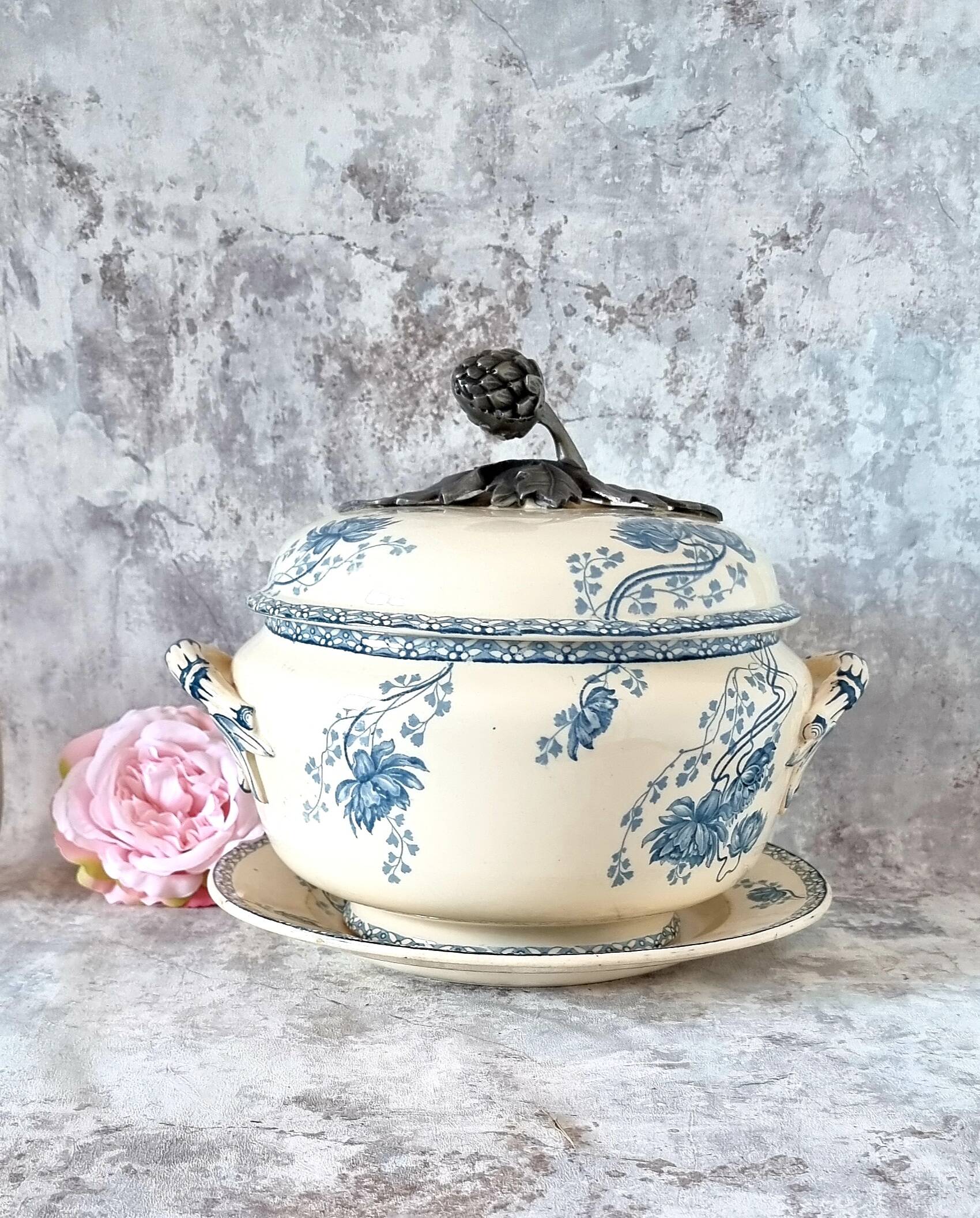 France vintage - soupière en faïence de gien france