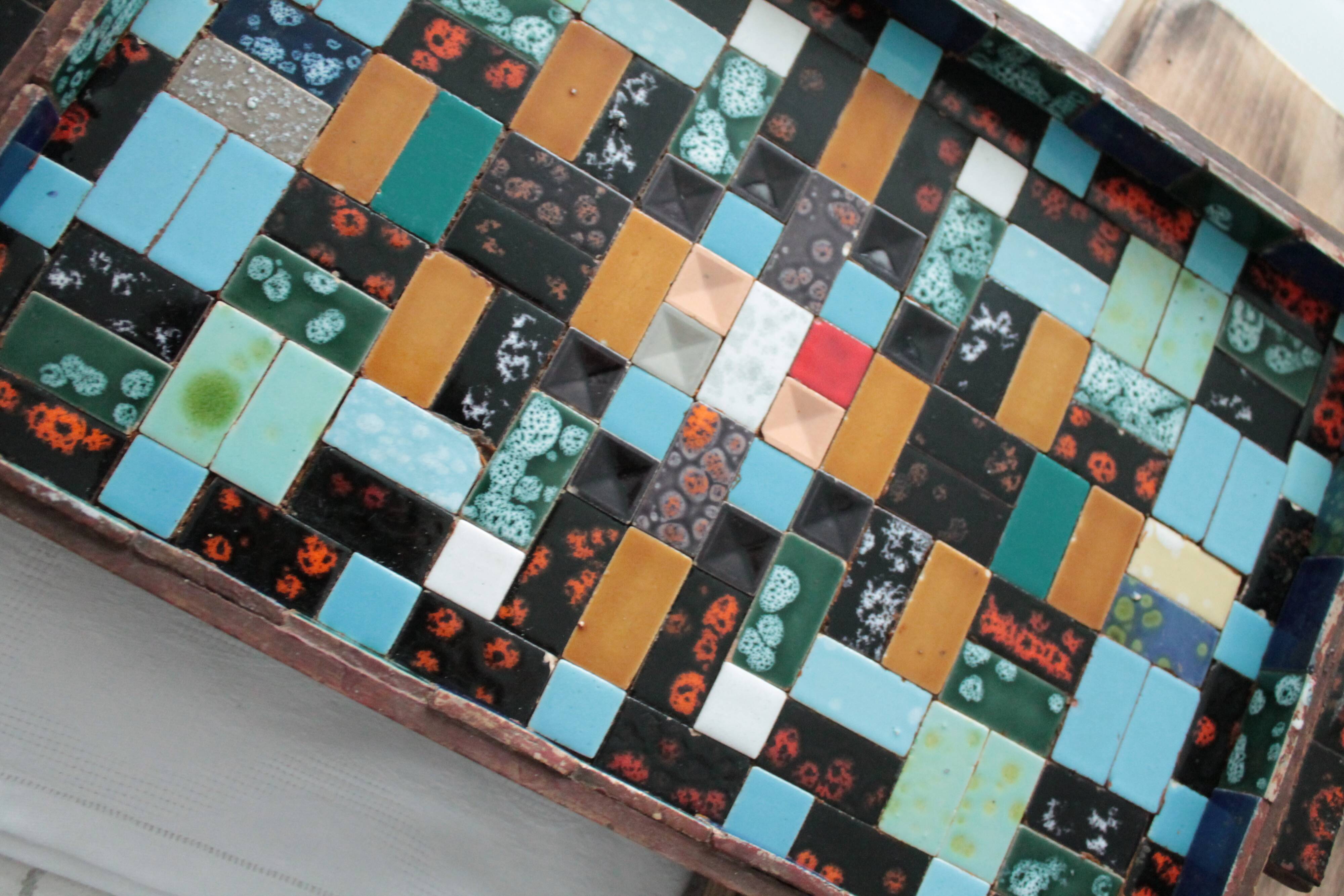 Tray vintage ceramic mosaic