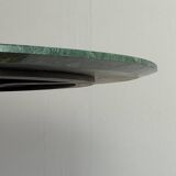 Round dining table – green marble & wrought iron