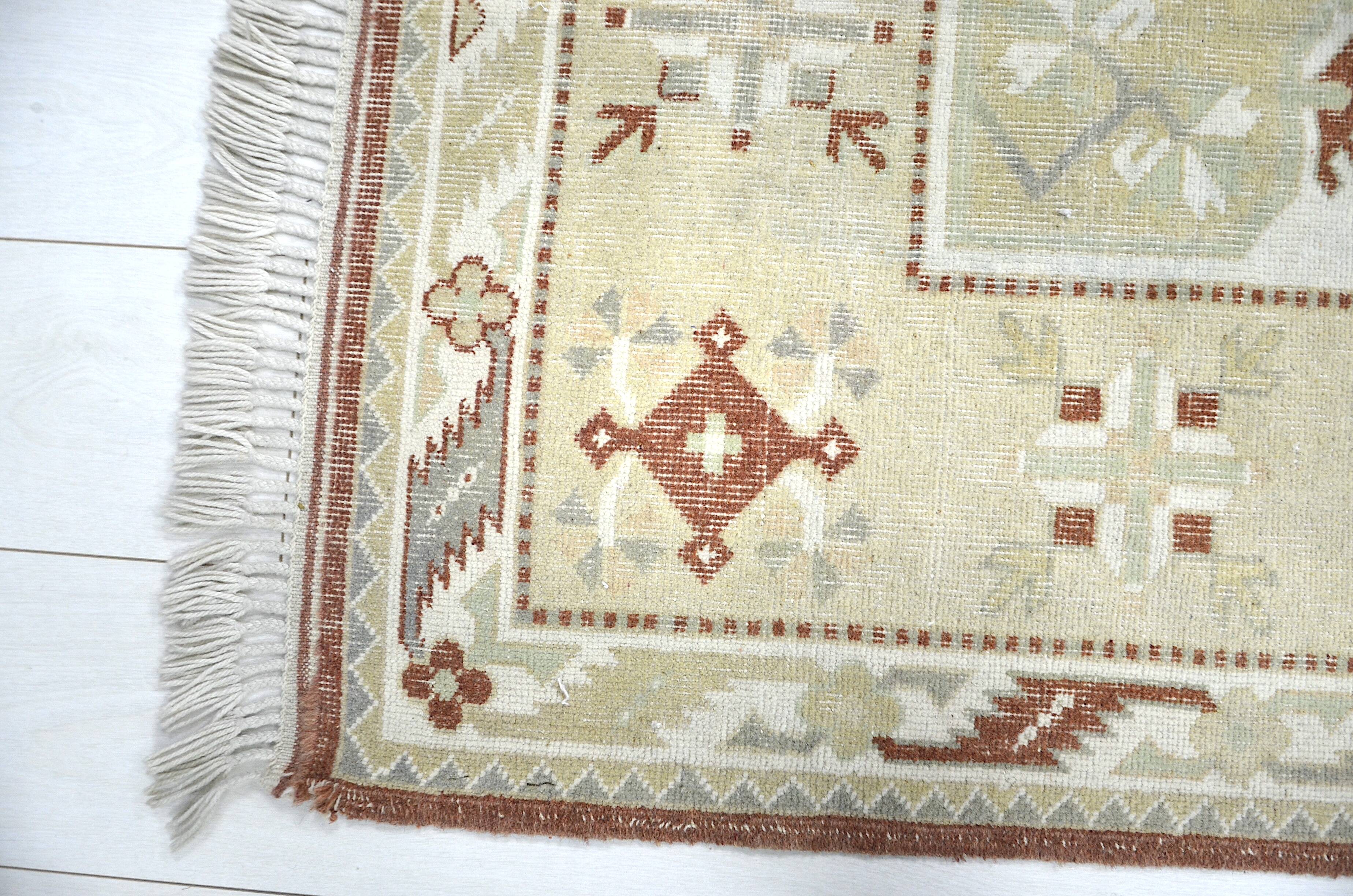 Tan Oversize Turkish Tribal Wool Rug sku 2294.