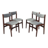 Ensemble de quatre chaises en acajou, design danois, années 1970, fabrication : Danemark
