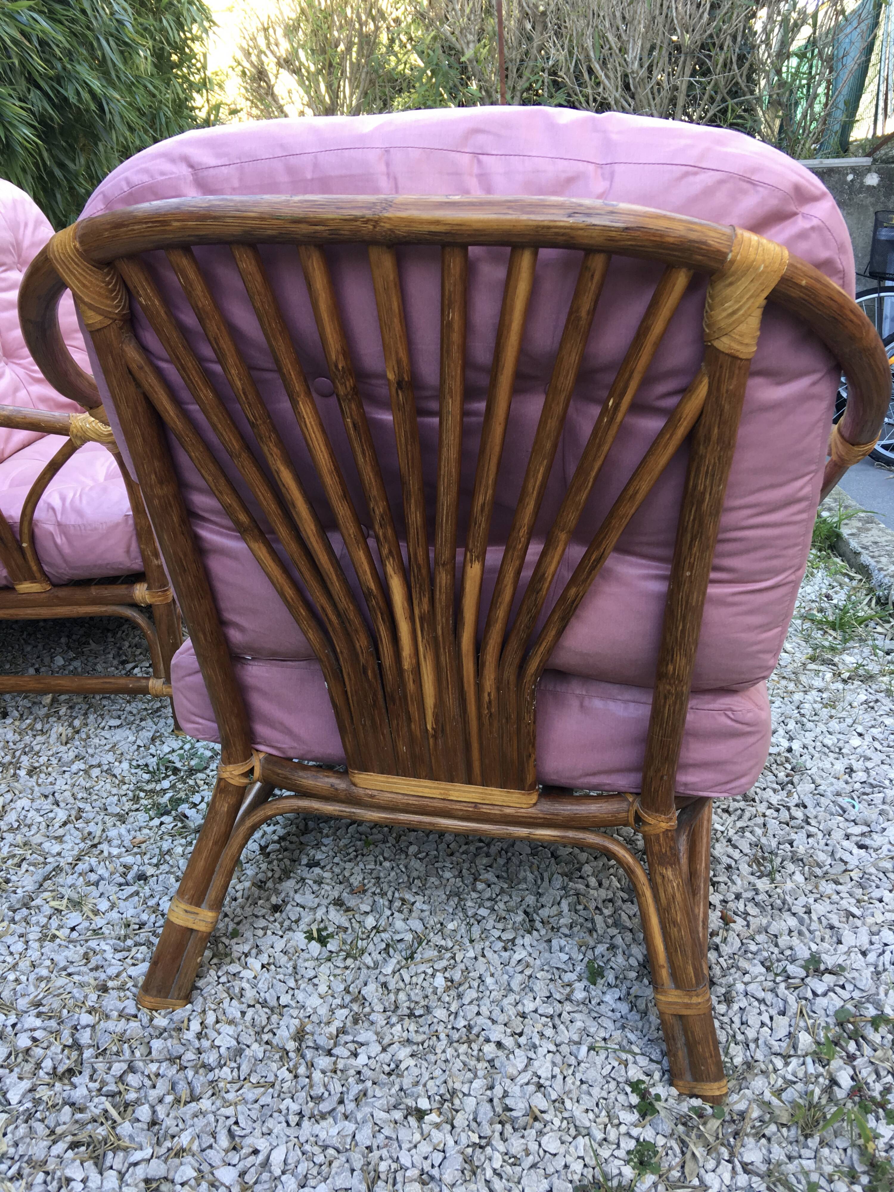 Vintage rattan living room 1970