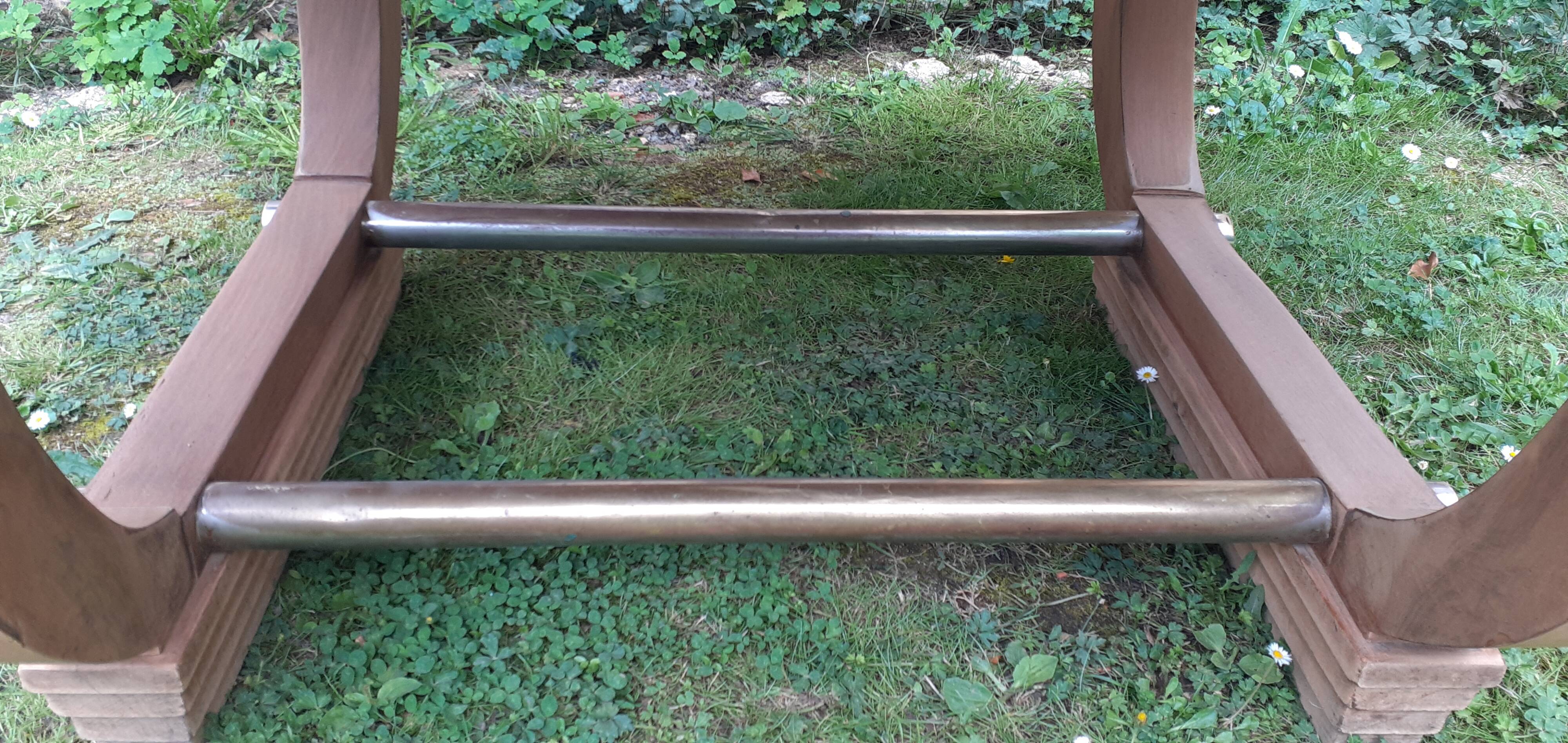 Art deco table from the 1930s in raw cherry wood