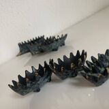 Vintage 1950 hedgehog ashtrays by Walter Bosse for Hertha Baller