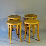 Thonet stools 1930, wooden sitting bistro