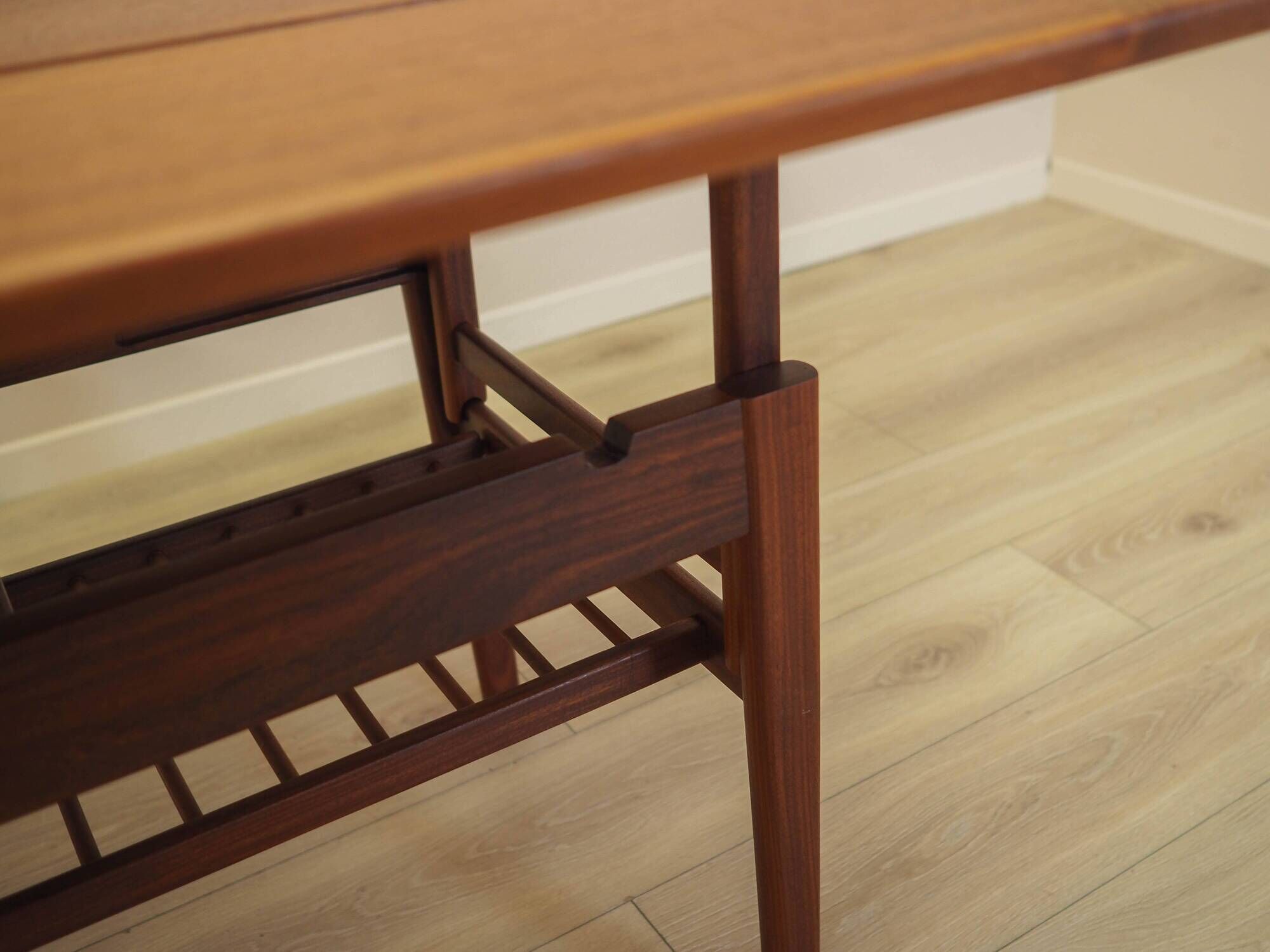 Danish teak coffee table with shelf, 1960s