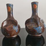 Paire de vases en grés émaillé
