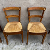 Set of 4 straw chairs