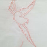 Old embroidered flat sheet for cradle