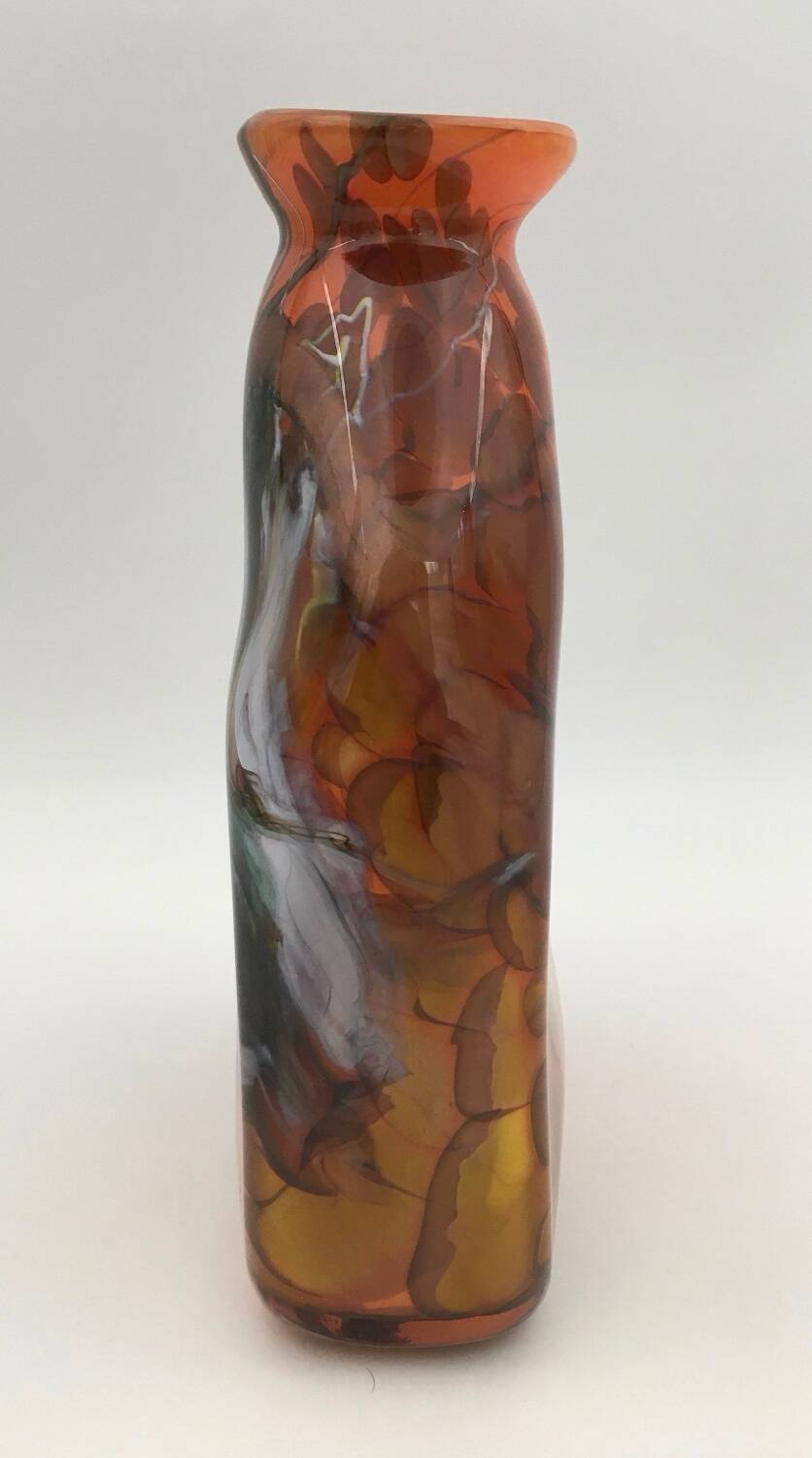 Daniel baroy blown glass vase, signed