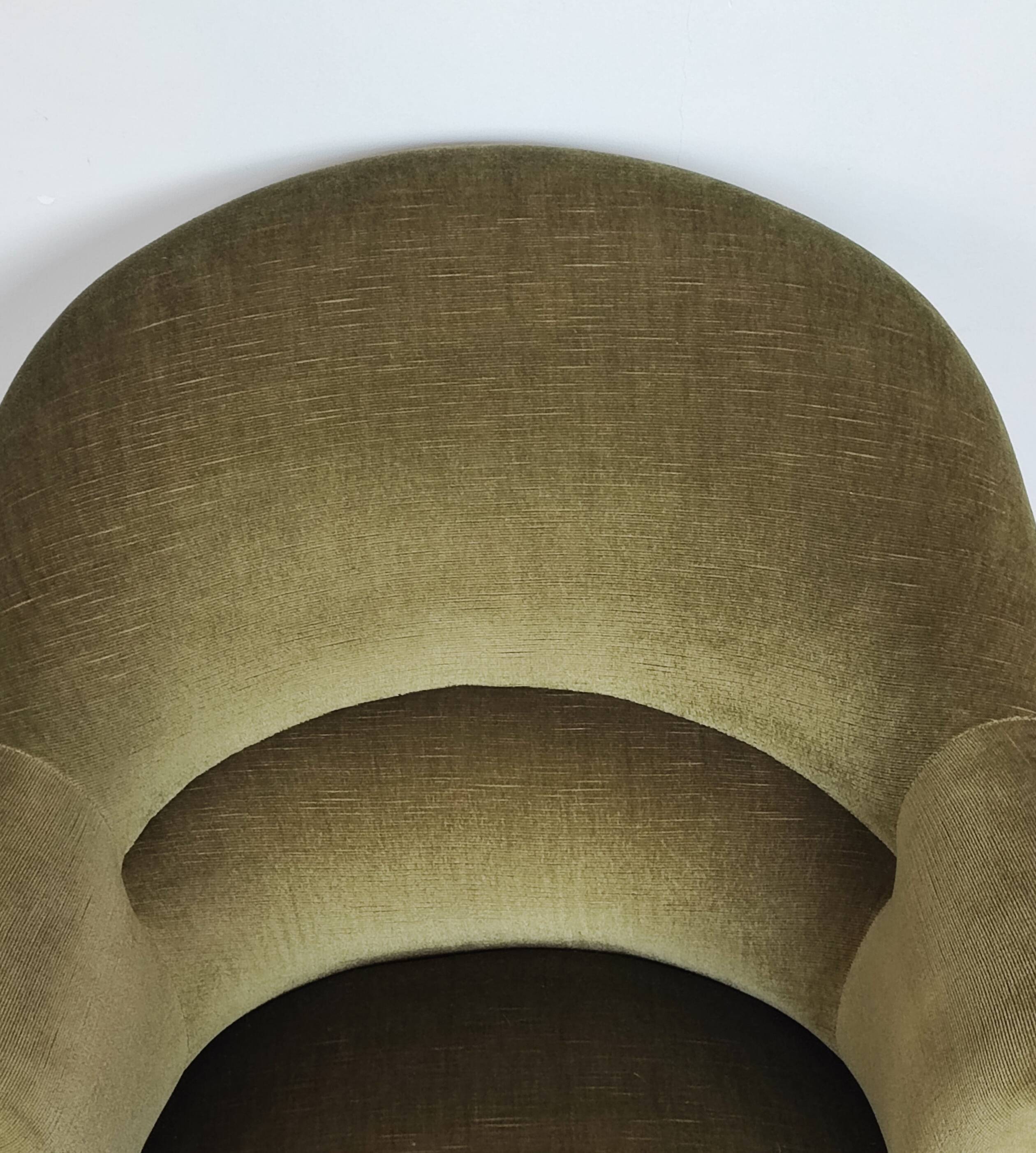 Pair of velvet toad armchairs