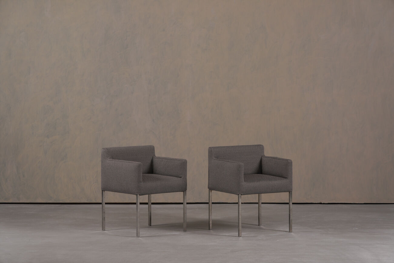 Chaises Ligne Roset en tissu gris, France années 2000, ensemble de 2.