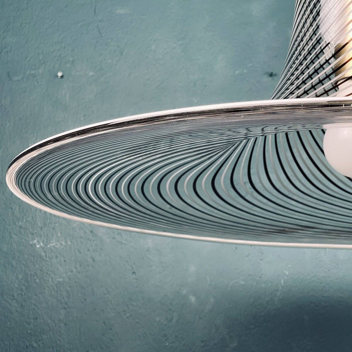 Vintage tourbillon pendant lamp, Murano, Italy, 1970s.