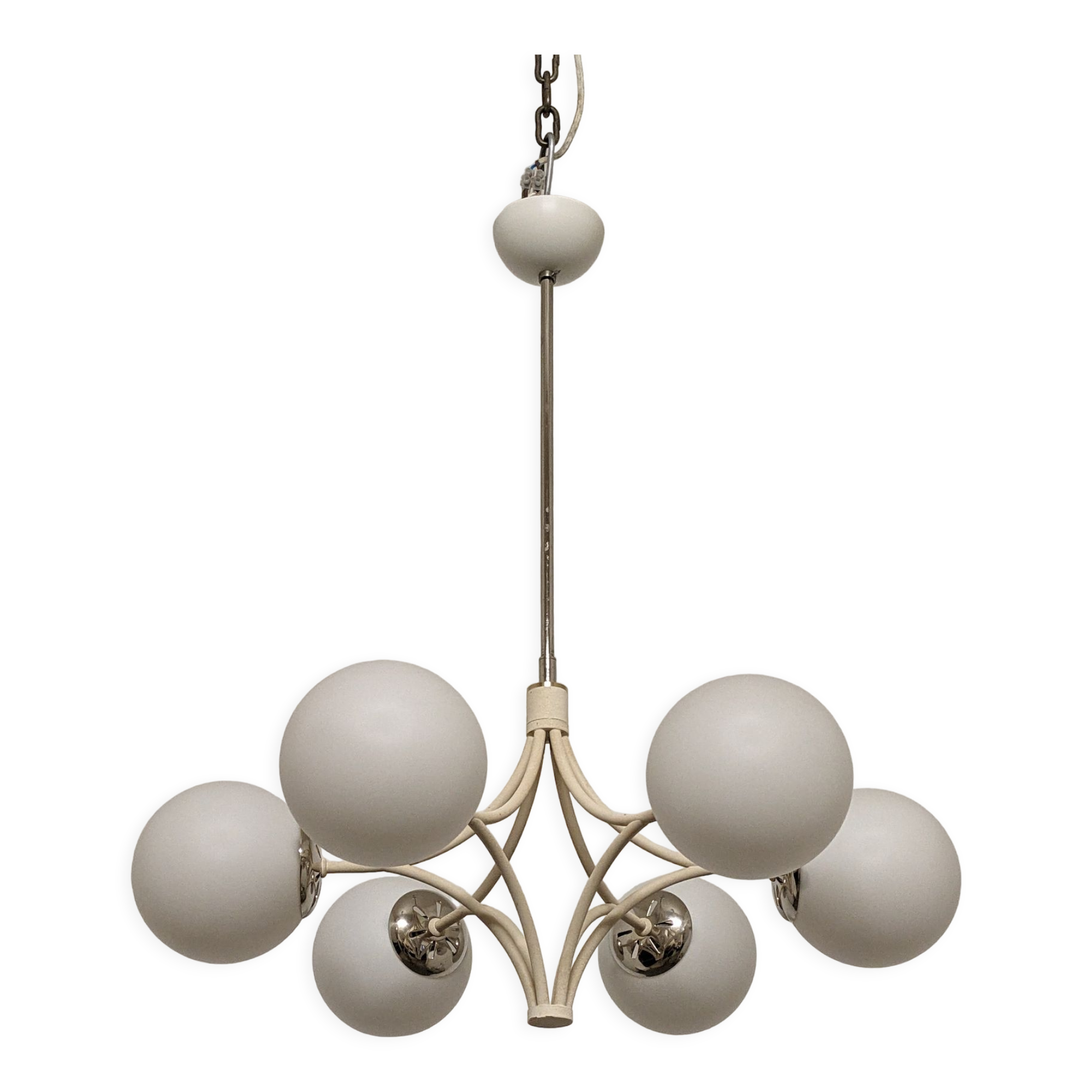 Space age chandelier with 6 lights of the 50s/60s
