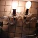 Pair of cup mirror sconces, Murano, vintage, 1940s