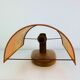 Wooden wall lamp and silk lampshade, vintage, 1960s.
