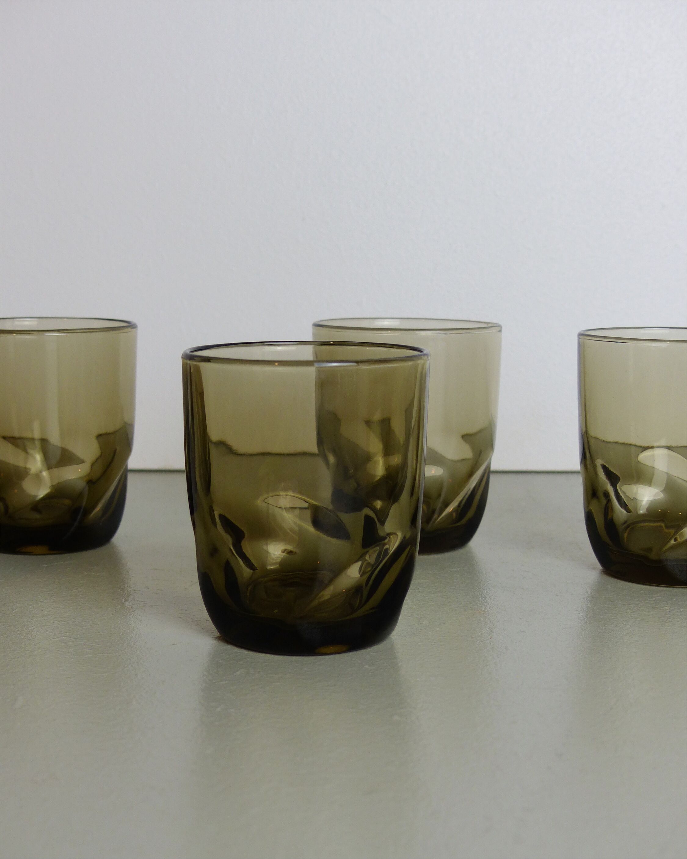 Set de 6 verres à eau en verre fumé