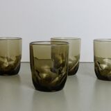 Set de 6 verres à eau en verre fumé