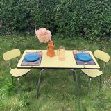 Yellow Formica table and chairs