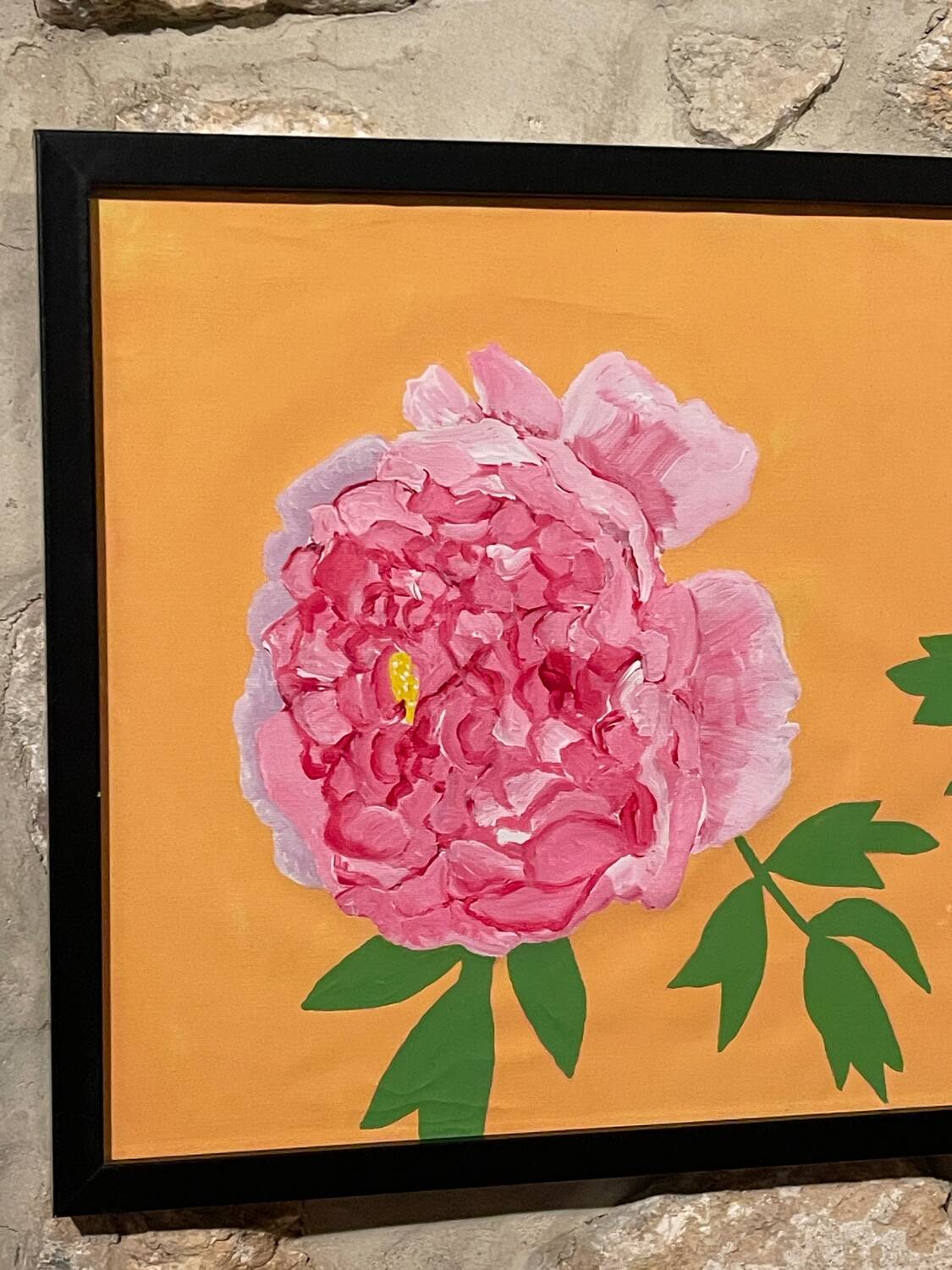 Peonies gouache painting