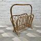 Vintage retro wicker magazine rack