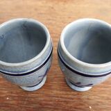Pitcher and 6 glasses in vintage blue stoneware Marzi & Rémy German pottery