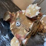 Picnic candle in old gilded wood