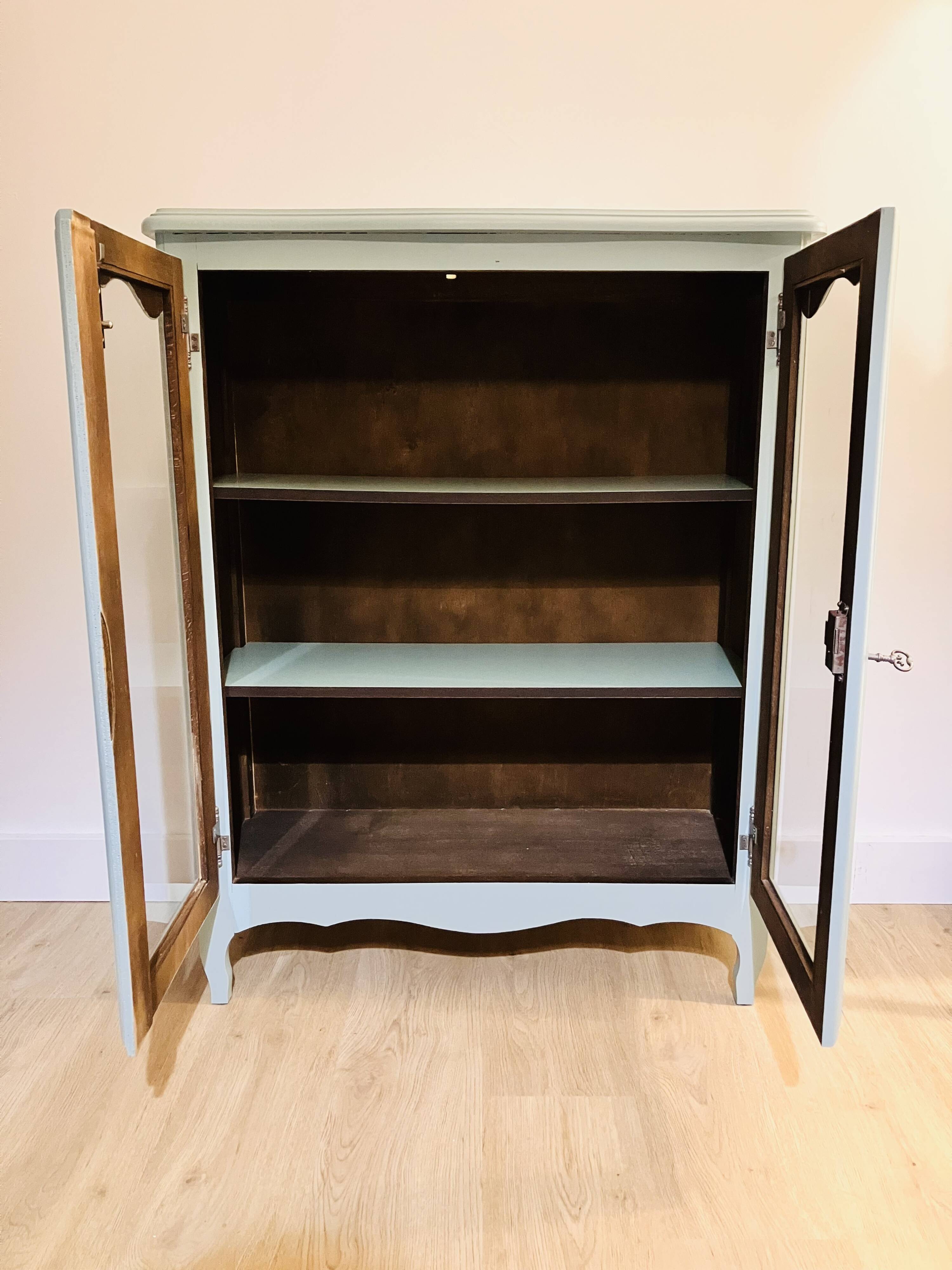 Painted wooden glass library