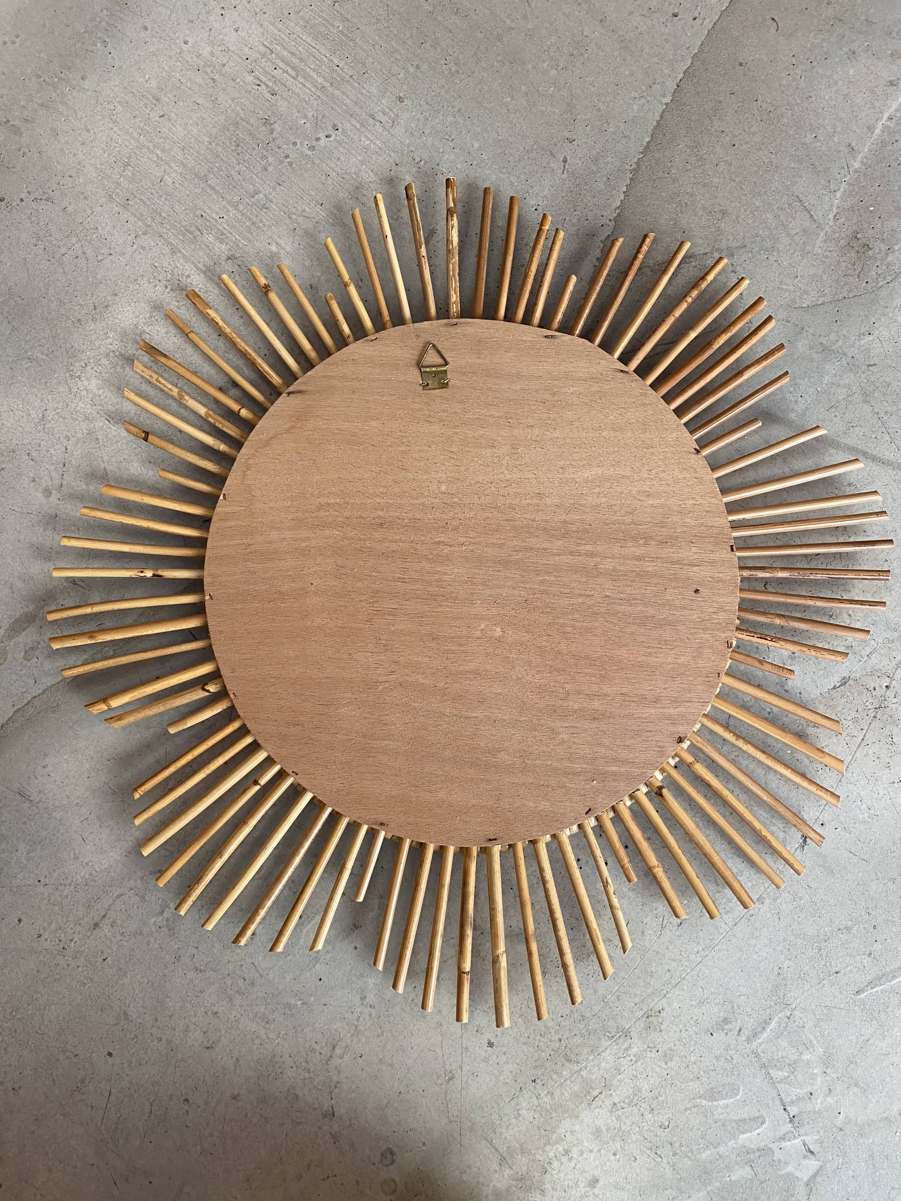 Miroir fleur rotin 54cm