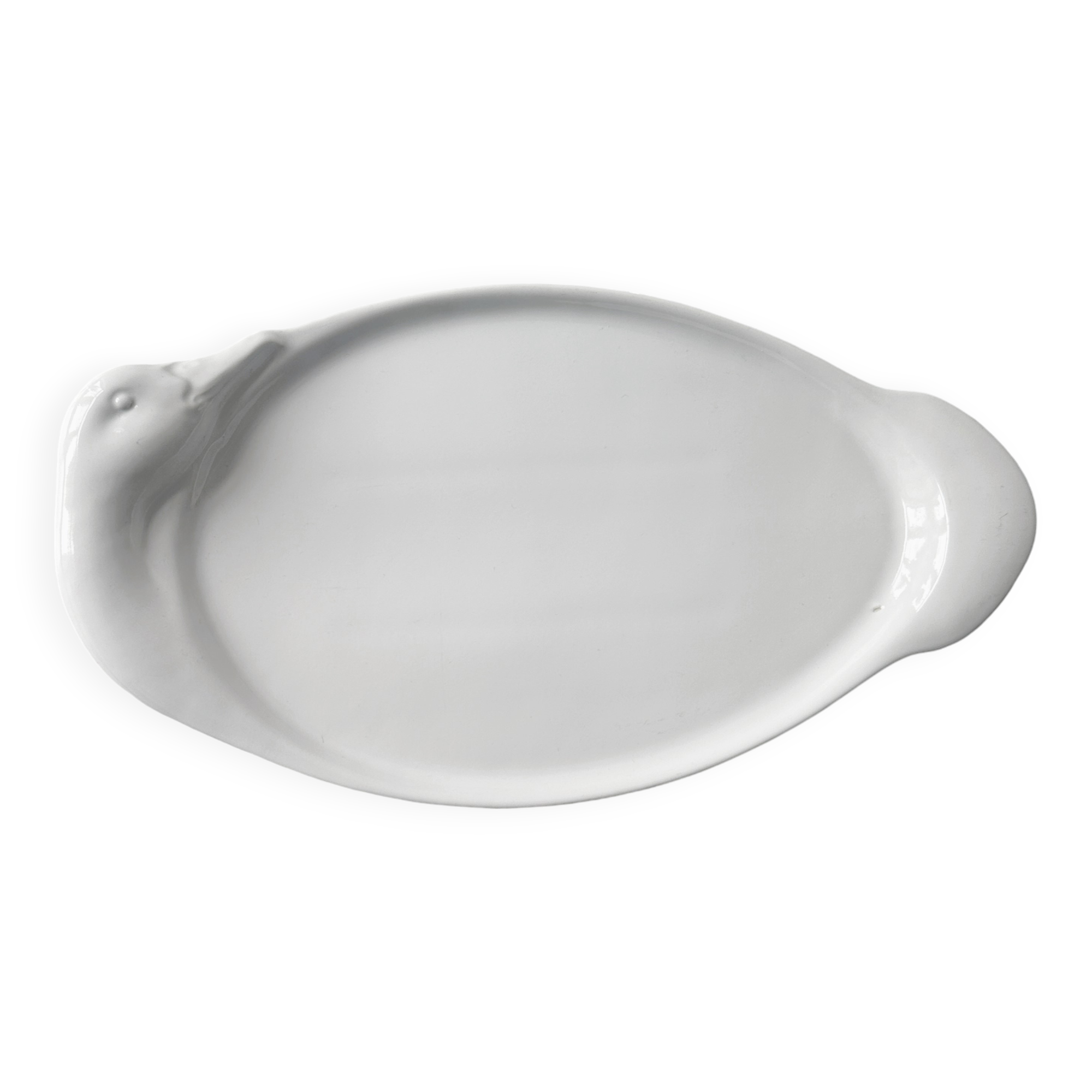 Porcelain goose-shaped dish