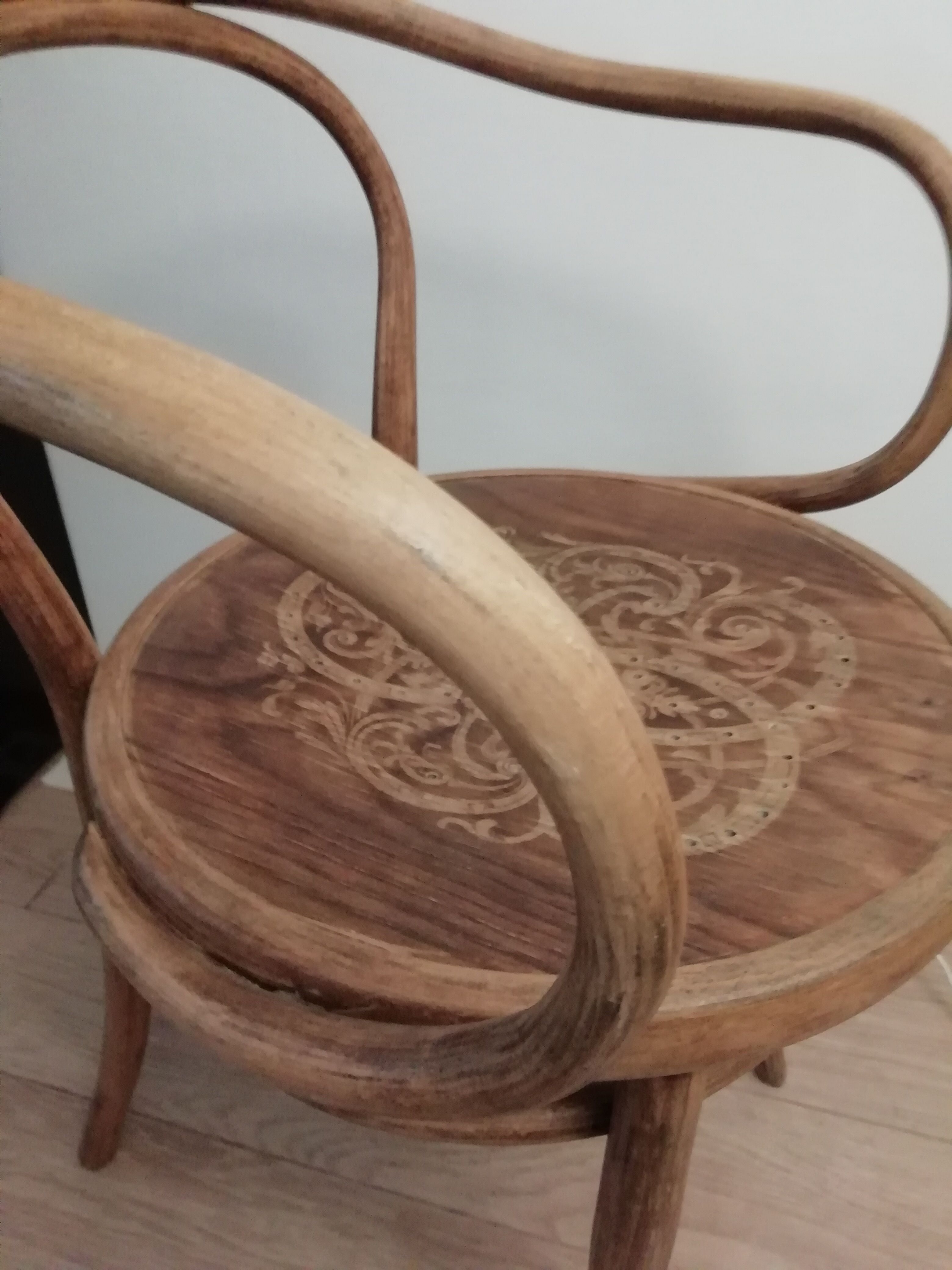 J&J Kohn curved wooden chair