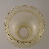 Set of 2 Vintage French Amber Ribbed Effect Glass Shades with Frilled Edge 5595