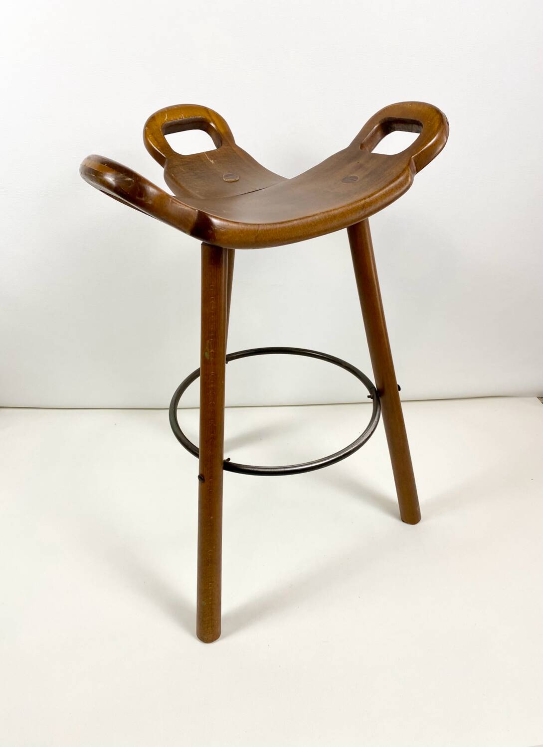 Brutalist bar stool by Carl Malmsten