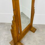 Mirror psyche art deco oak 1930