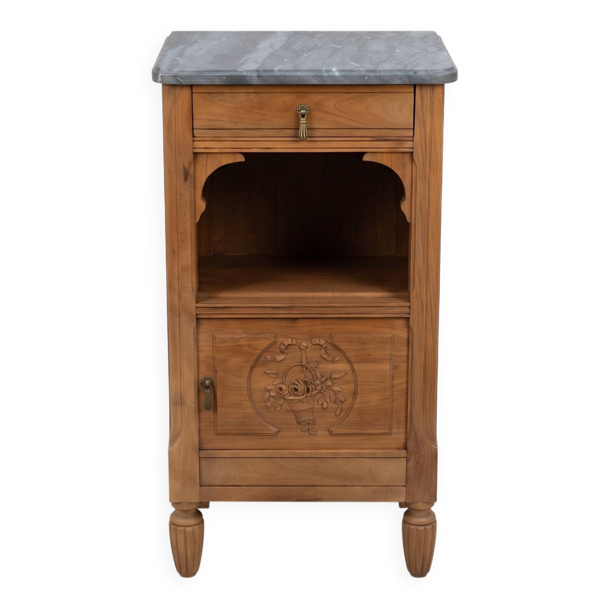 Console / side table / Art Deco bedside table renovated in solid walnut