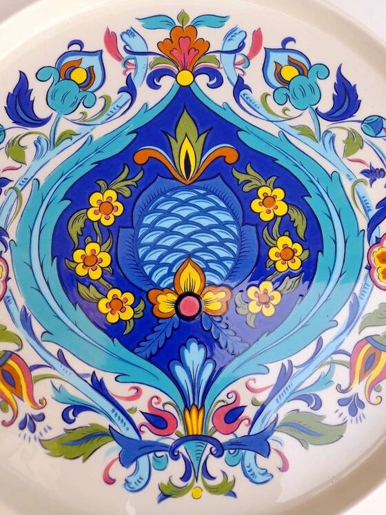 Plateau Villeroy et Boch, décor Izmir, 1973