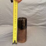 Vintage Signed Brown Terracotta Ceramic Stoneware Flower Vase