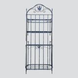 Old wrought iron garden shelf for plants