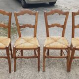 4 chairs rustic straw